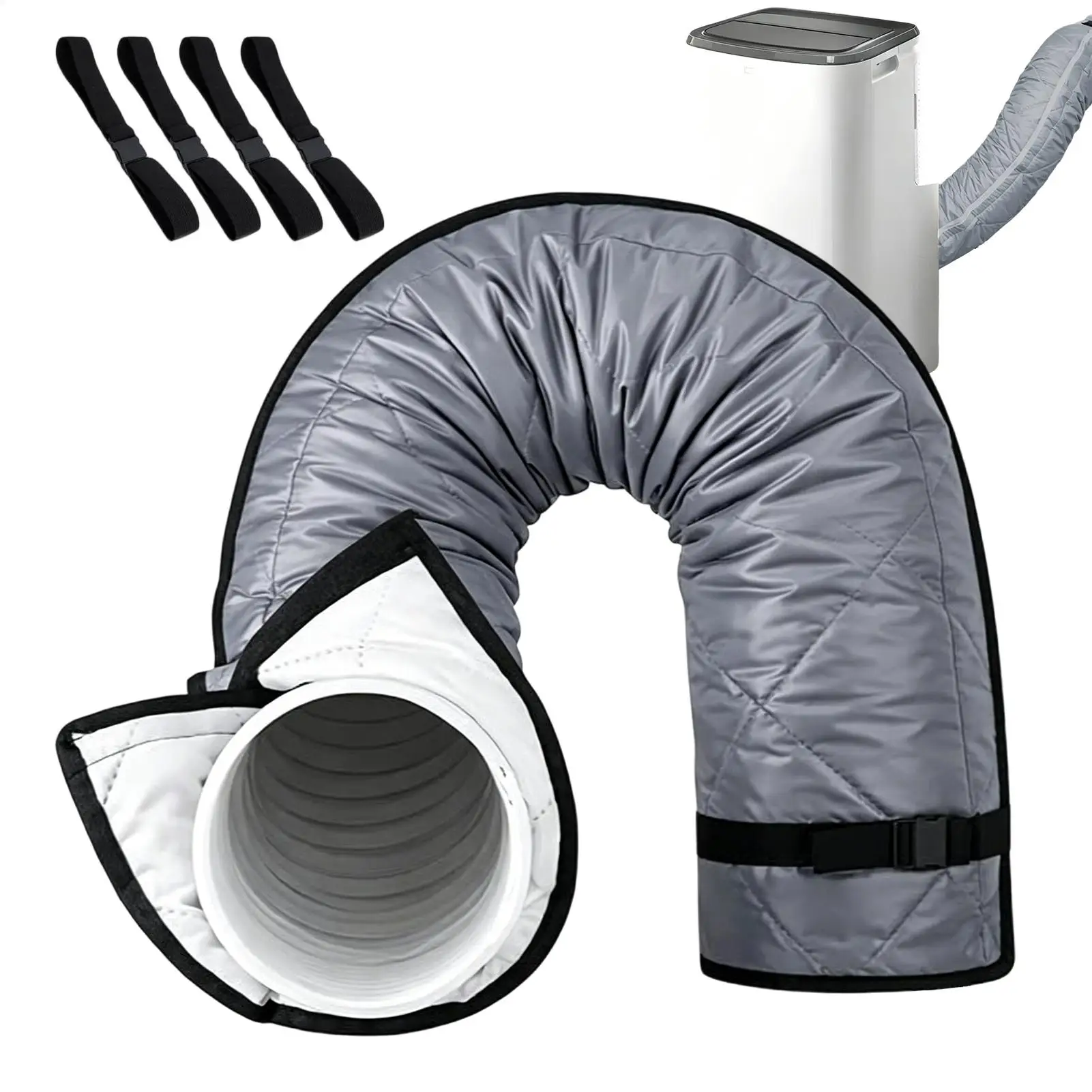 

Portable AC Hose Insulation Sleeve Adjustable Heat Insulated Pipe Wrap Air Conditioner Insulation For 5 & 5.9-inch Diameter