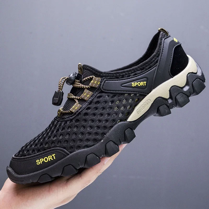 2023 Men Casual Sneakers Breathable Mesh Shoes Mens Non-Slip Outdoor Hiking Shoes Mens Climbing Trekking Shoes Zapatos Hombre