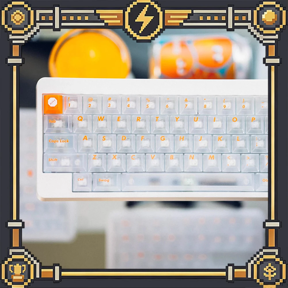 LeleLab x Sensy SupSup Juicy PC Keycaps Orange Fog Permeable Keycap Original Factory Personalized Keyboard Keycaps Customized PC