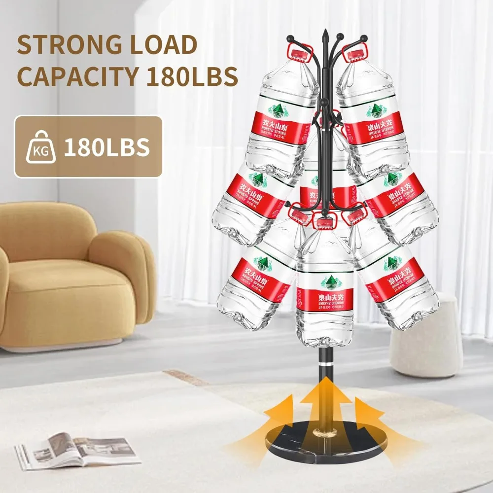 رف معطف قائم مع قاعدة من الرخام الطبيعي، شماعة شجرة القاعة قائمة بذاتها للمدخل