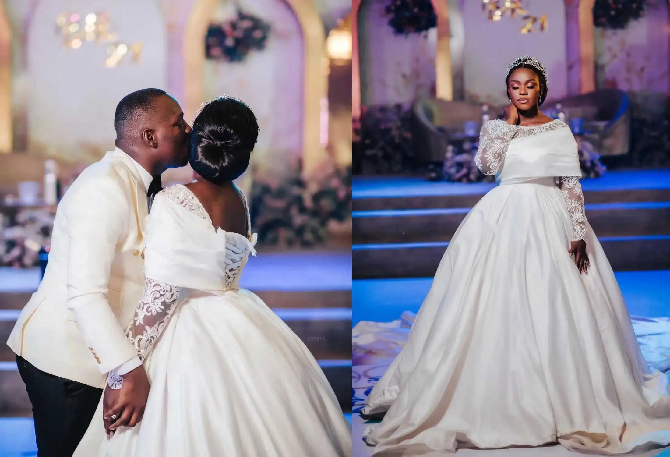 

Customized Plus Size Lace Wedding Dresses Bateau Neck Bridal Gowns Long Sleeves A Line Sweep Train Satin Corset Vestido De Novia