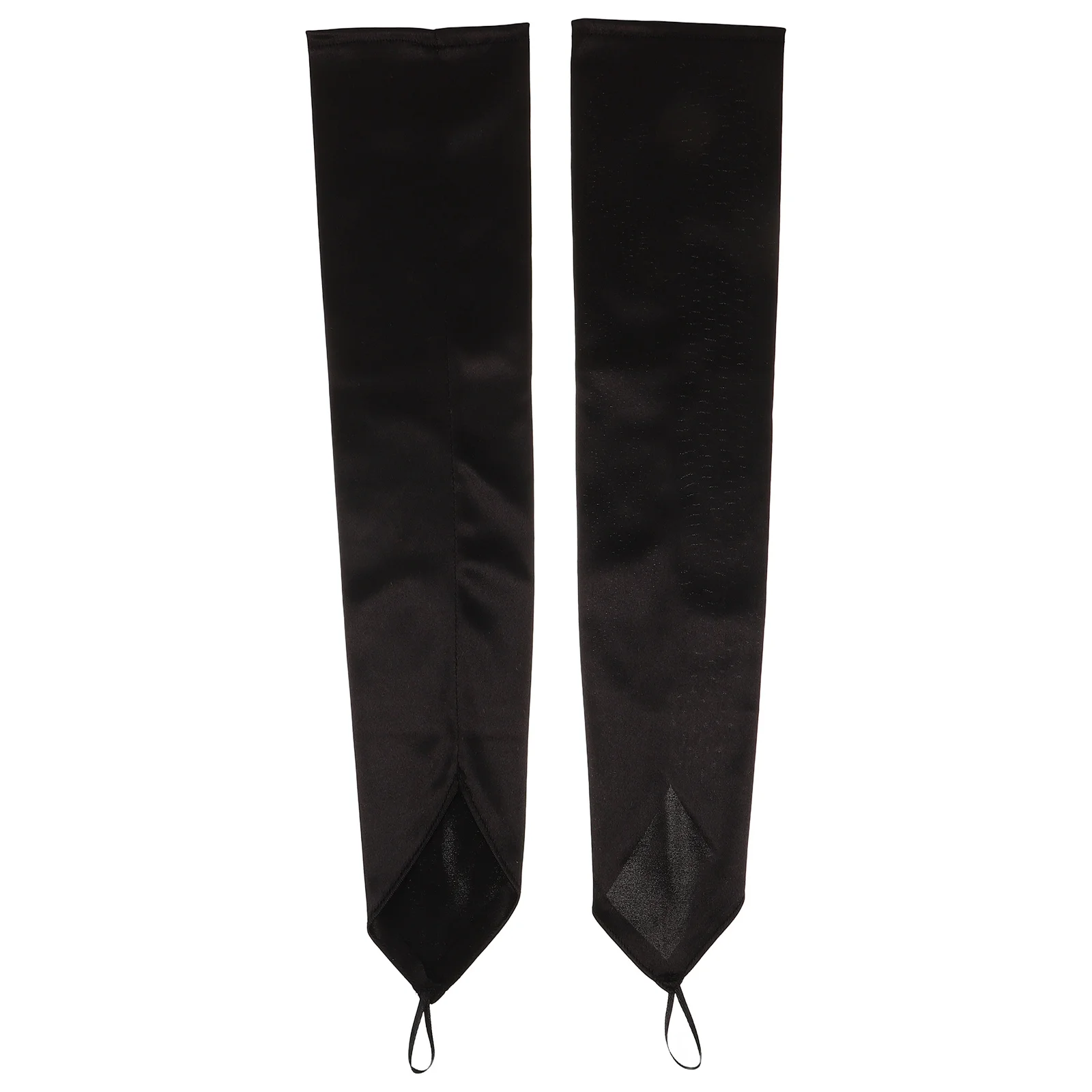 خمر الساتان الأسود الكوع قفازات طويلة أصابع الزفاف الزفاف الرسمي مساء أوبرا فستان قفازات قفازات الزفاف #4