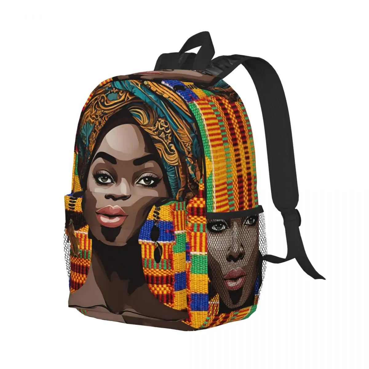 

African Woman Backpack Student Boys Girls BookBag Children School Bag Laptop Shoulder Bags for Men Women