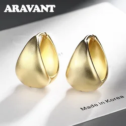 Aravant 925 Sterling Silver 18K Gold Egg Hoop Earring For Women Fashion Jewelry
