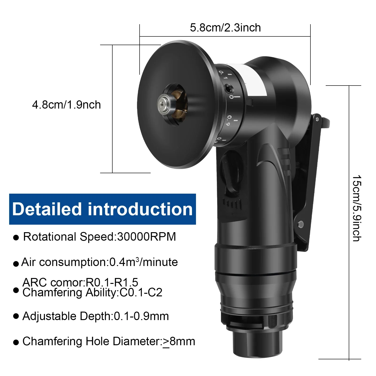 New 45 Degree Mini Pneumatic Chamfering Machine Portable Metal Trimming Machine Deburring Blades and Bearings Angle Cutting Tool