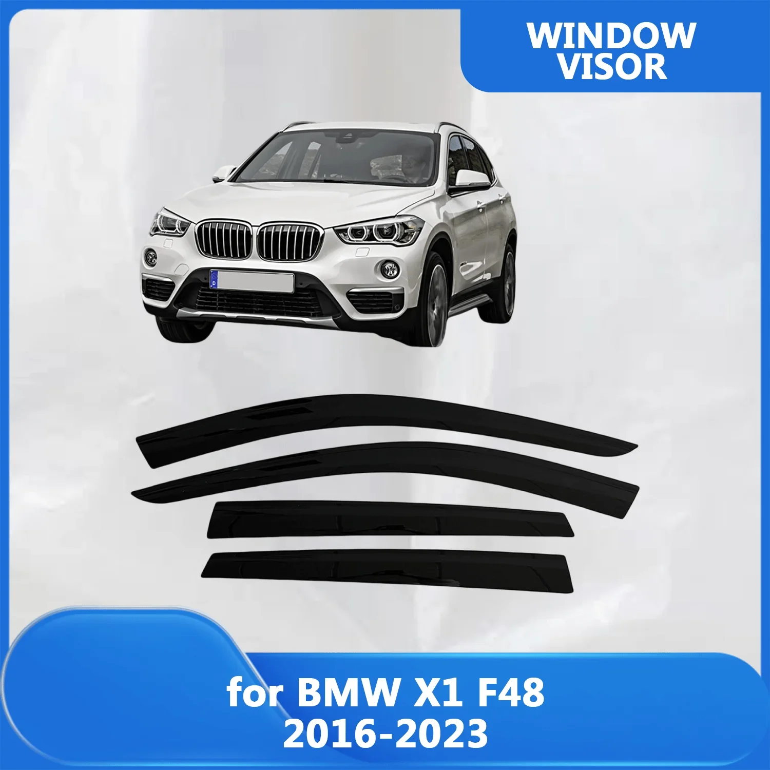 

Window Visor for BMW X1 F48 2016 2017 2018 2019 2020 2021 2022 2023 Weathershied Door Side Window Wind Sun Rain Guards