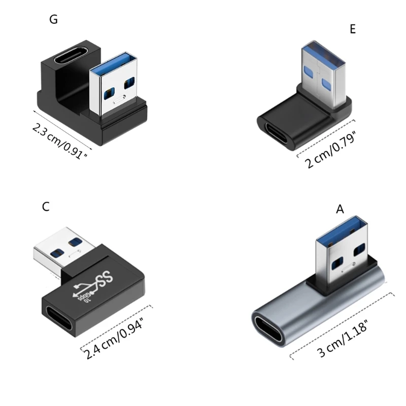 محول من النوع C أنثى إلى USB 3.0 ذكر بسرعة 10 جيجابت في الثانية من النوع C إلى USB 3.0 90 درجة