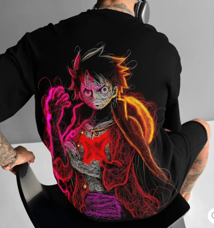 

2026 Minimalist Line One Piece Drop Shoulder T-shirt, Casual Commuting Versatile Loose Unisex Short Sleeve