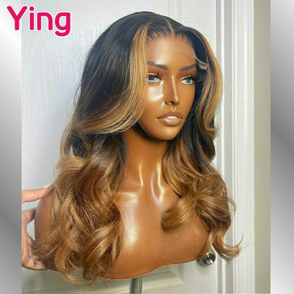 Ying 200% HL Honey Brow Body Wave 13x6 Transparent Lace Front Wig Peruvian Remy PrePlucked With Baby Hair 13x4 Lace Frontal Wig