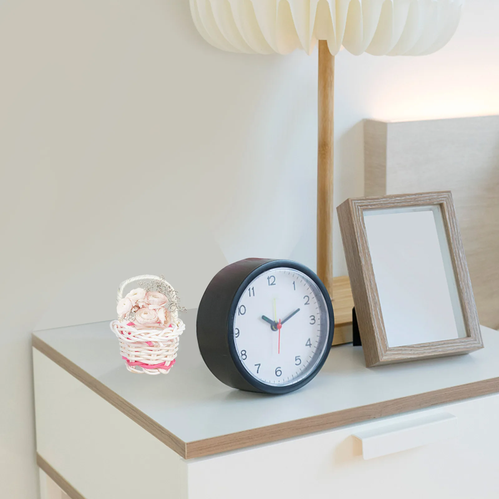 

10PCS Rattan Woven Baskets Mini Flower Basket Handle Storage Decorative Picnic Trash Can Home Office Small Baskets