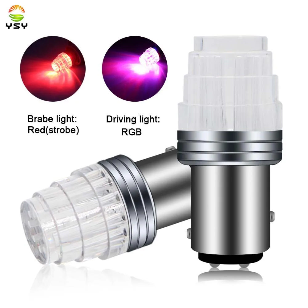 

1pcs Dual color 3030 9LED 1157 BAY15D P21/5W Strobe Flashing Tail Brake Lights Red LED Projector bulb Car Auto RGB DRL Driving l