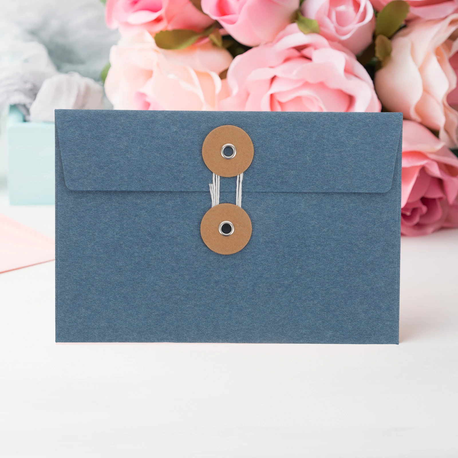 10 шт. бумажные конверты с пряжкой в стиле ретро, синие утолщенные пакеты для файлов для школьного офисного хранения