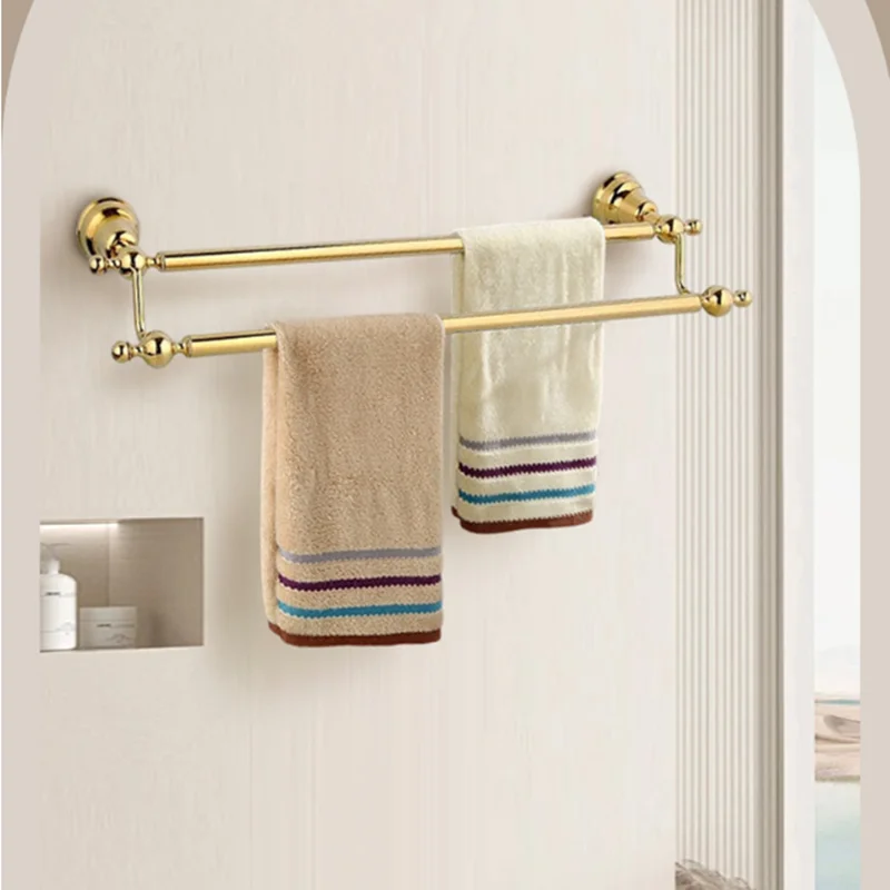 Brass Toilet Brush Holder Bathroom Shelf Gold Paper Holder Towel Bar Soap Holder Towel Rack  Towel Hook Bathroom Hardware - view 5