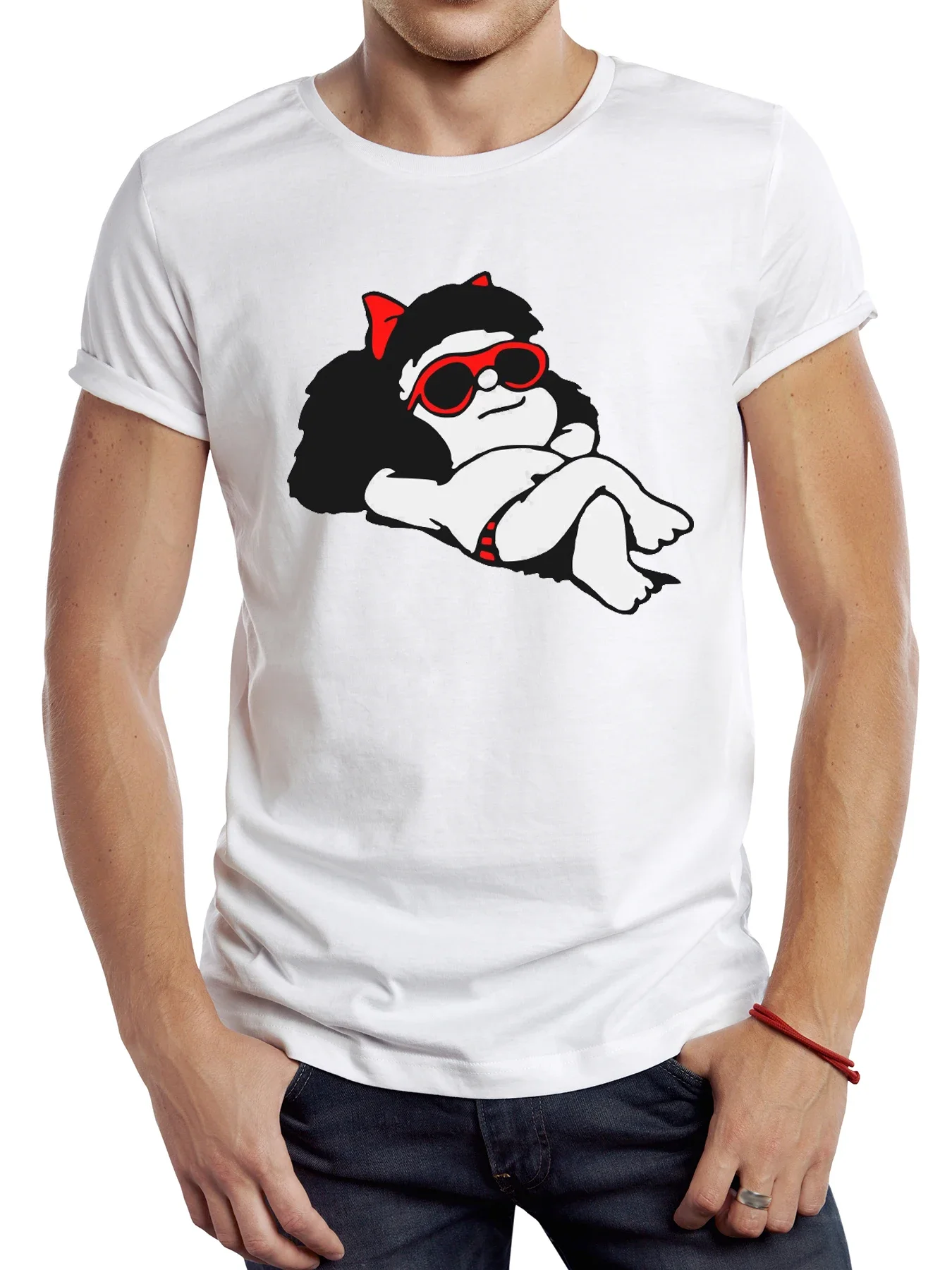 TEEHUB Funny Mafalda T Shirt Summer Short Sleeve Enjoy Life Cartoon Girl Printed Harajuku Tshirt Tops Men's T-shirt Streetwear