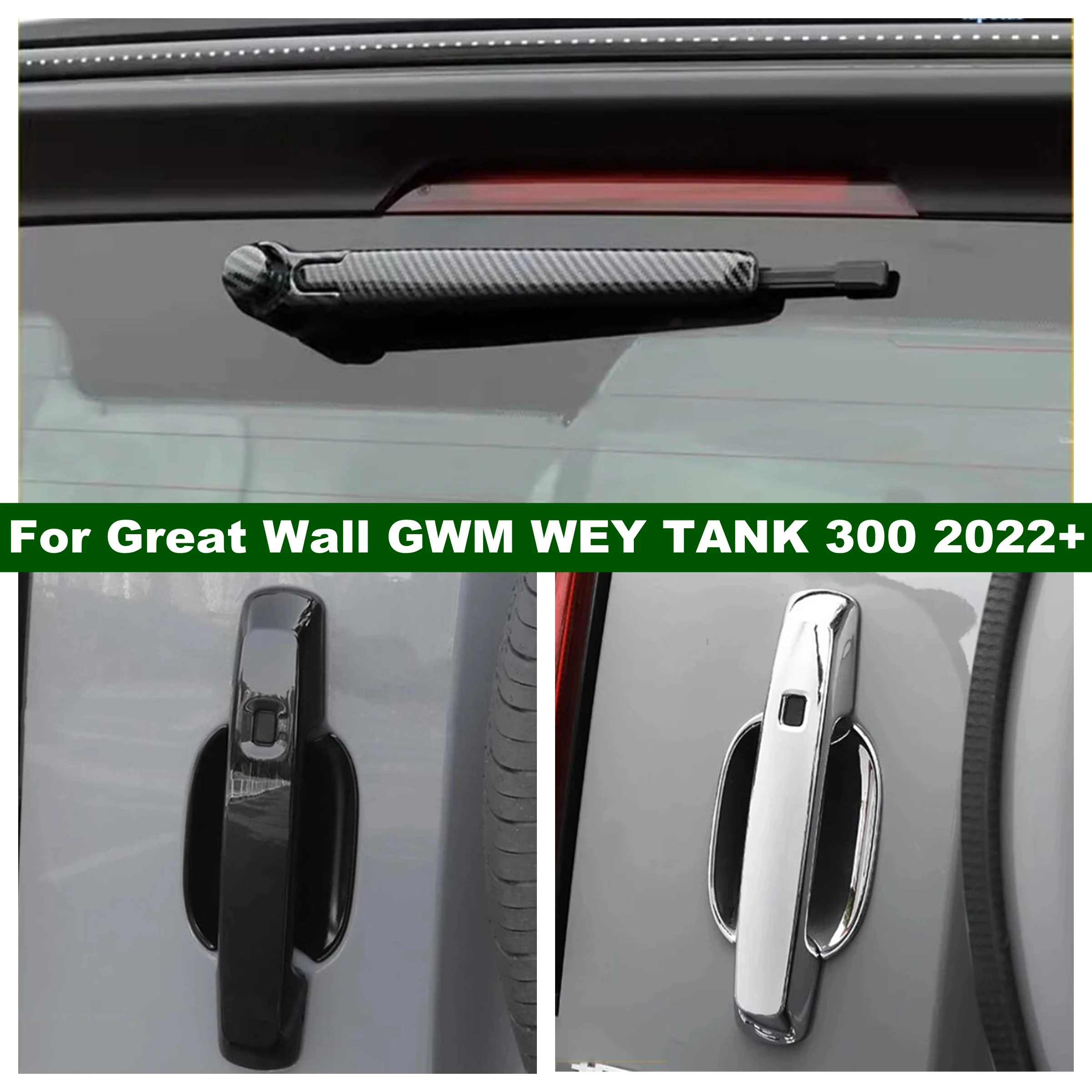 

Rear Door Pull Handle Catch Bowl Back Window Wiper Decoration Accessories Cover Trim For Great Wall GWM WEY TANK 300 2022 - 2025