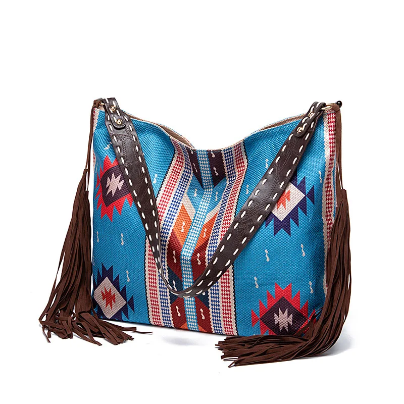 

Experience the Charm of Indian Style with Our Stylish Tassel Shoulder Bag - Perfect for Women with Large Capacity Needs