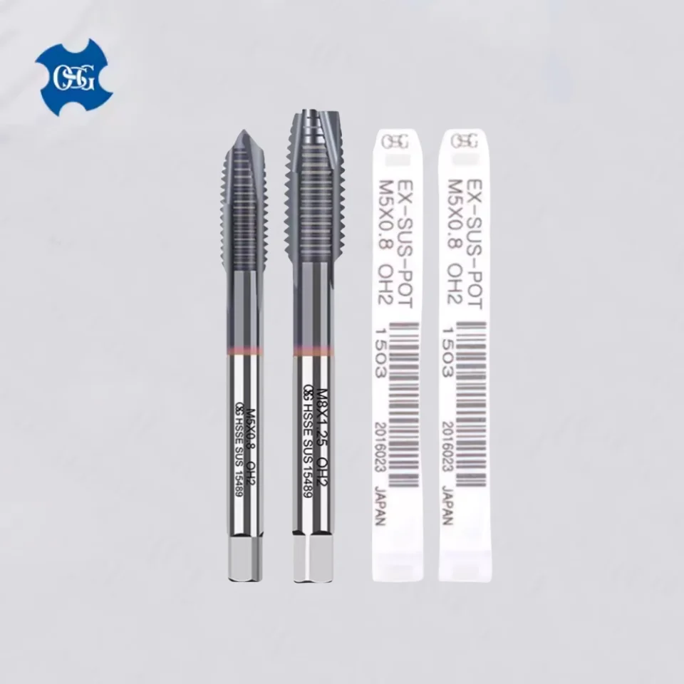 1PCS Japan OSG HSSE TICN Metric Spiral Pointed Tap UNC2-56 4-40 6-32 Stainless steel special through-hole machine thread tap