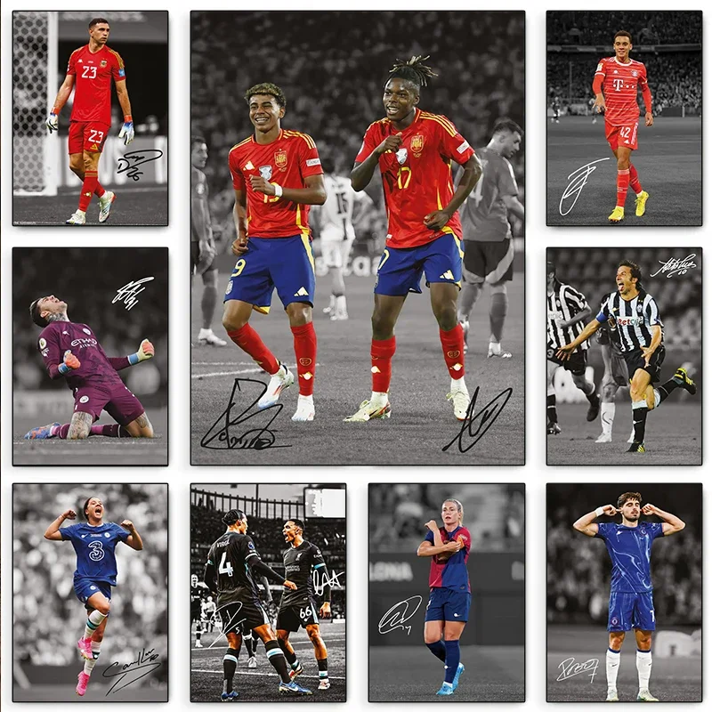 Modern Football Star Posters Neymar Messi Highlight Canvas Wall Art for Home Decor Dormitory