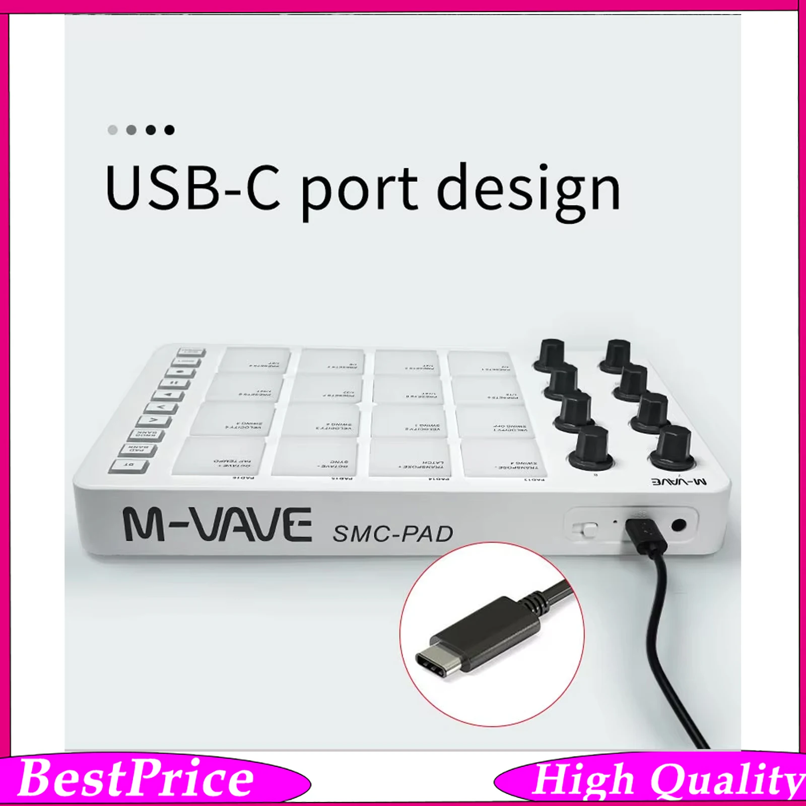 Midi Controller Pad - Contrôleur MIDI portable M-Vave SMC-PAD LaunchPad