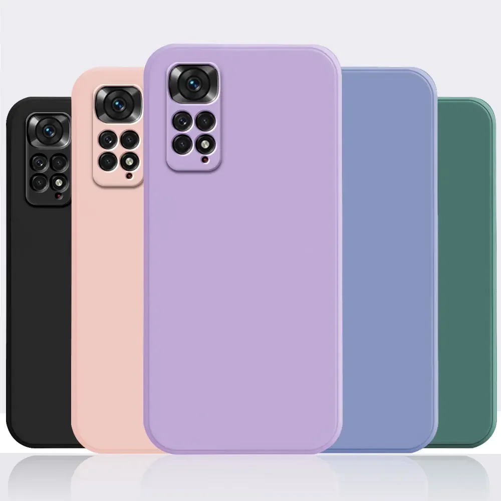 For Redmi Note 11S Note 11 Pro Note11E Case Colorful Silicone Shockproof Square Phone Case Fundas Note 11 PRO 4G 5G Cover Coque