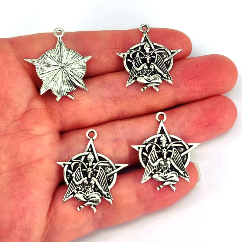 5pcs DIY Satan Goat Mendes Gift Altar pendant charm Baphomet Pentagram charms women man Accessories