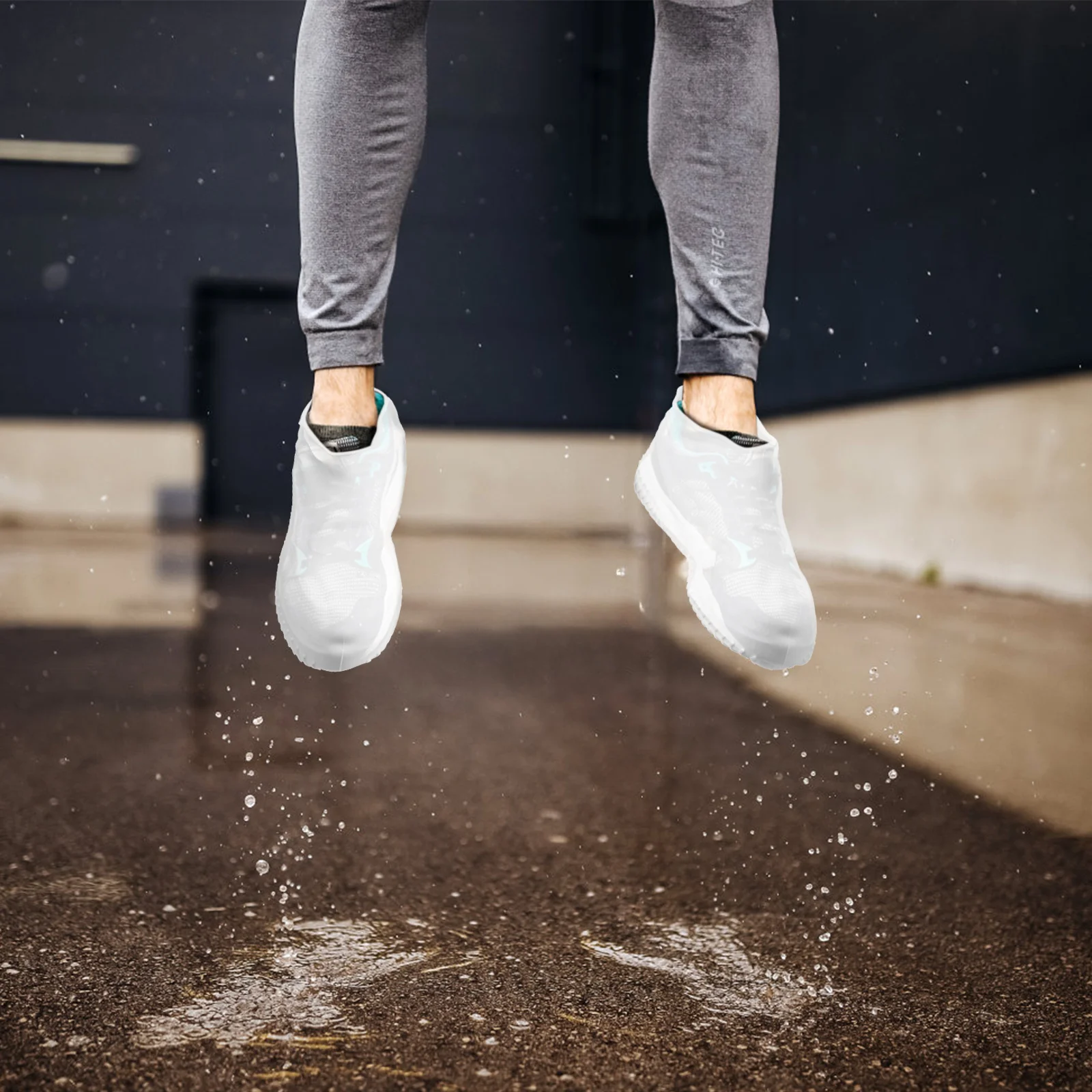 2 pares de cubiertas de silicona impermeables de tamaño L blanco protectores de botas de lluvia reutilizables antideslizantes protectores de zapatos plegables para exteriores cubierta de zapatos