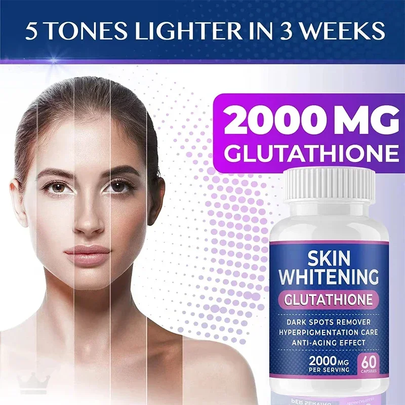 Glutathione Capsule for Removing Melanin, Antioxidant Stress, Whitening and Brightening Dietary Supplement for Anti-skin Aging