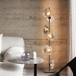 Italian Style Floor Lamp Light Luxury Living Room Bedroom Lava Glass Villa Nordic Minimalist Vertical Atmosphere Art Lamp 2024