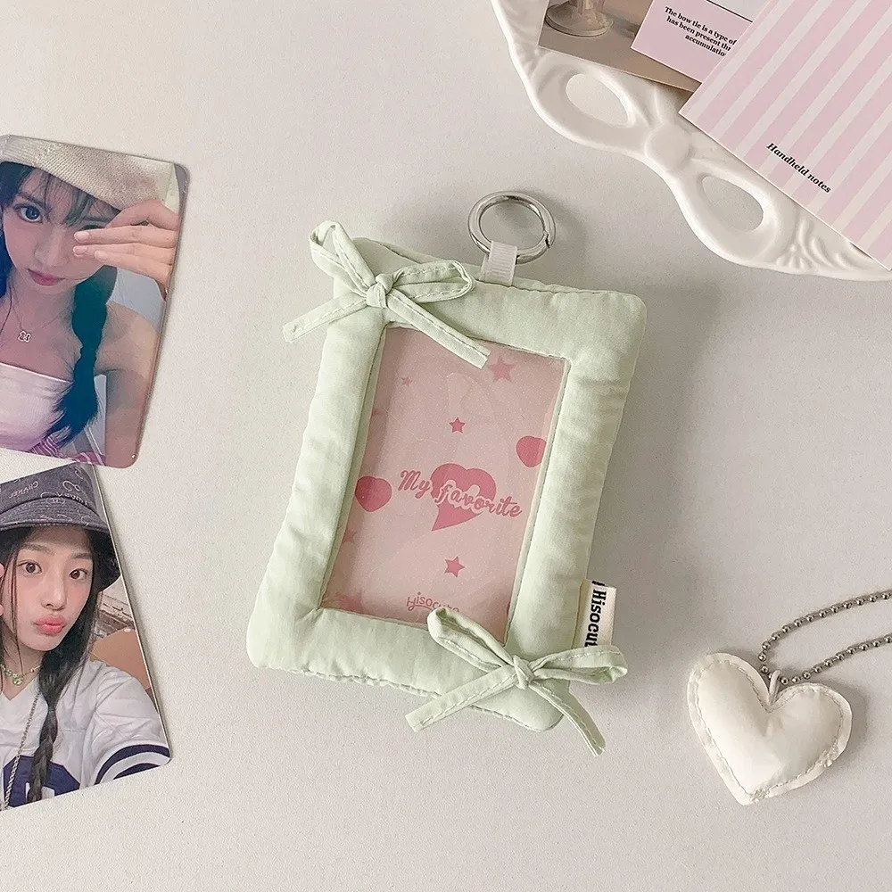 Bowknot Korean Photocard Holder Hanging Decoration with Keychain Photo Photocard Frame Idol Photo Card Korean Style