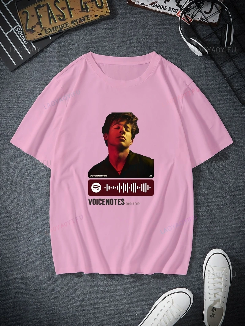 Charlie Puth Classic Poster Print T-shirt, Unisex Everyday Casual Streetwear, Spring/summer Fashion Short Sleeved Cotton Shirt