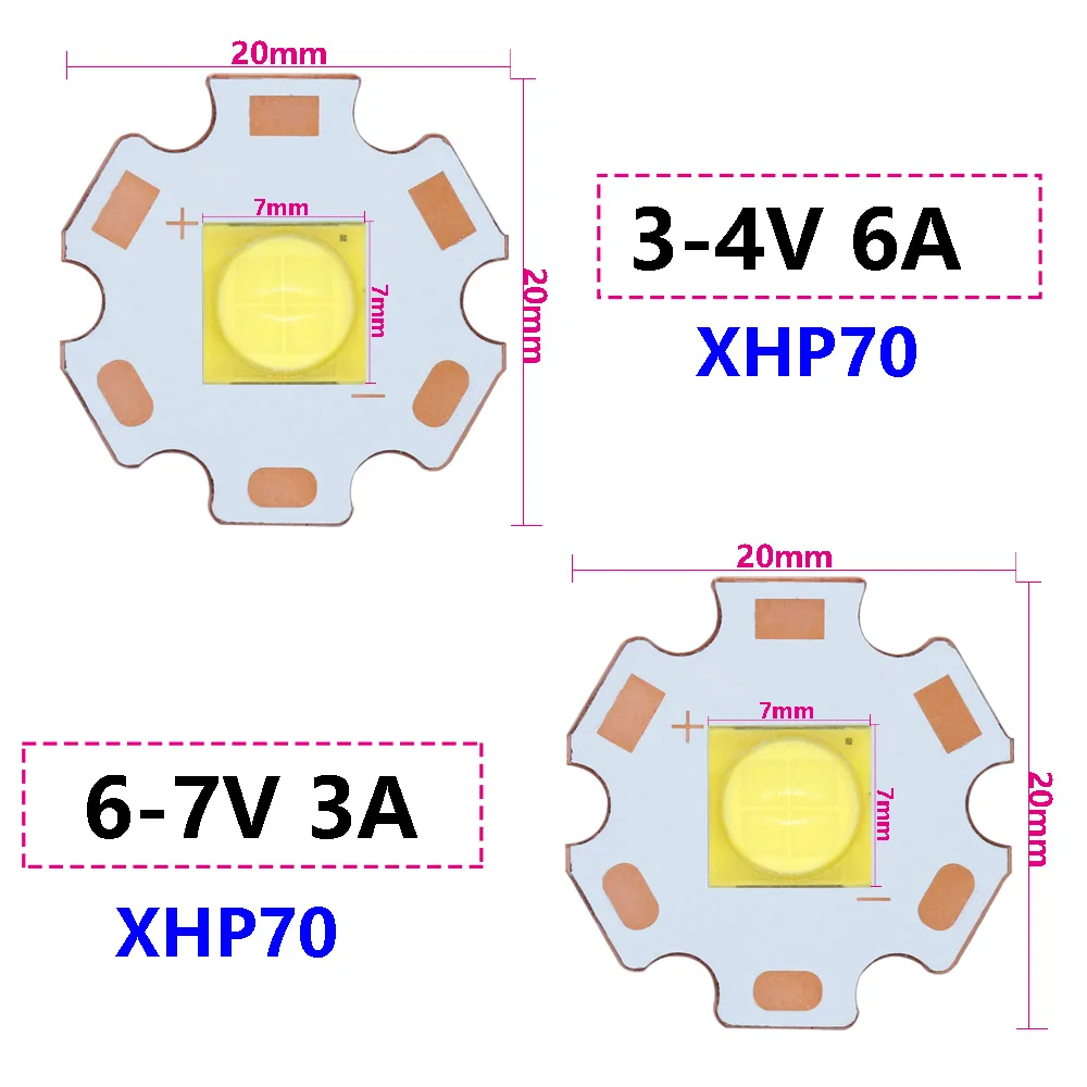 LED Beads 10W 18W 30W 36W 54W 72W 3V/6V/24V XHP50/70 XHP90 XHP110 LED COB For Flashlight Car Light Diving Light Source White