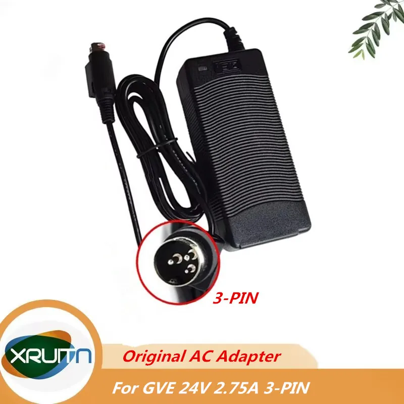 

Оригинальный адаптер переменного/постоянного тока GVE GM60-240275-F, 24 В, 2,75 А, 3-контактное зарядное устройство, 66 Вт, оригинальный источник питания