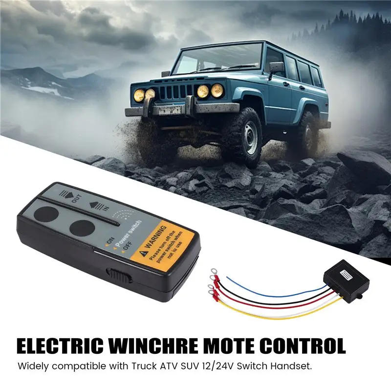 3Set 12V 24V 2.4G 50M Universal Car Wireless Winch Crane Remote Control Controller With Twin Handset Remote Range-A08Q