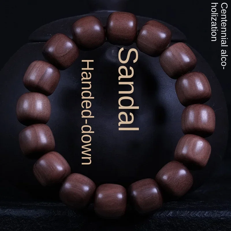 Black Meat Sandal Bracelet Old-Styled Bead Men and Women Barrel Shaped Bead Bracelet Sandalwood Handed down Grade