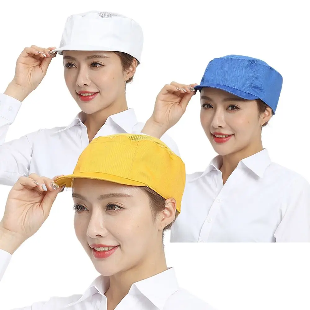 Food Service Breathable Top Mesh Work Hat Dust-proof Durable Chef Hat Washable Hair Nets Cap Canteen Catering