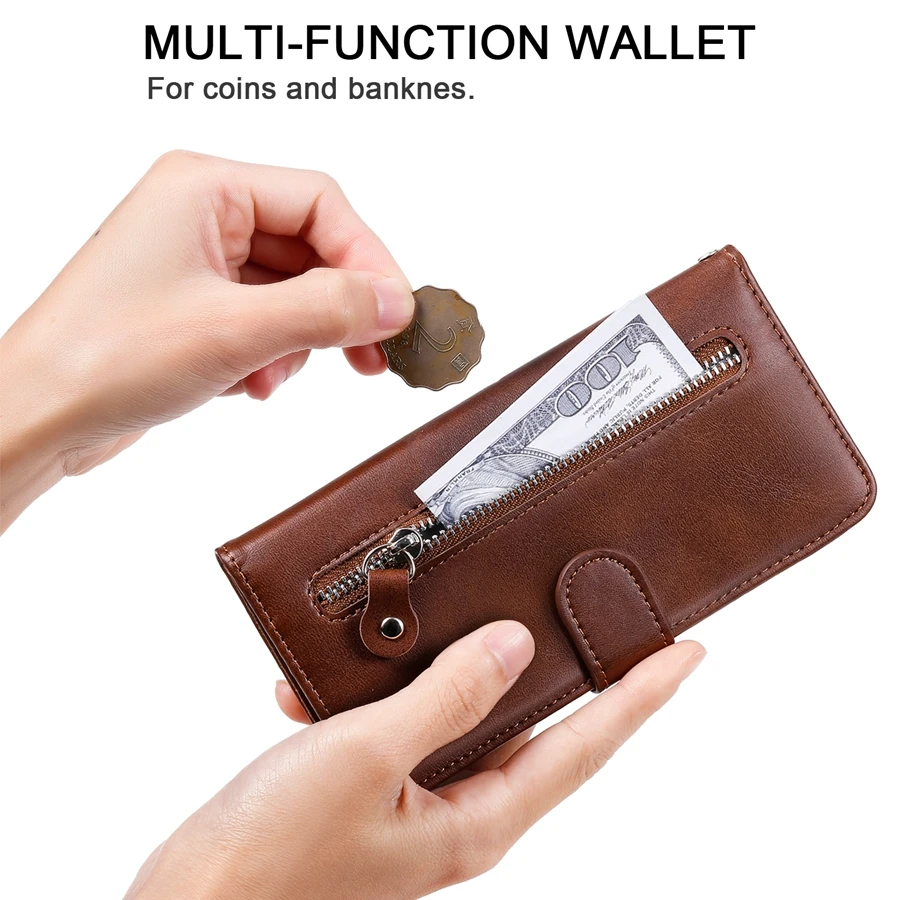 Wallet Zipper Case For Huawei P40 Lite E P30 Lite P20 Lite P Smart Z 2019 2020 2021 Honor 60 Pro 50SE 50 Lite 20 Lite 10Lite 10i