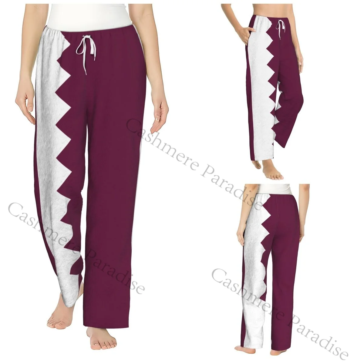 

Qatar Flag Cozy Flannel Pajama Pants for Women Sleep Bottoms Home Loungewear