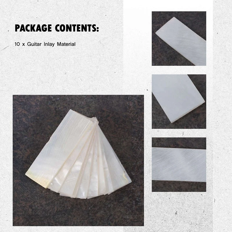 10Pcs Inlay Material White Mother Of Pearl Shell Blanks Sheet Rectangle Inlay Material For Guitar