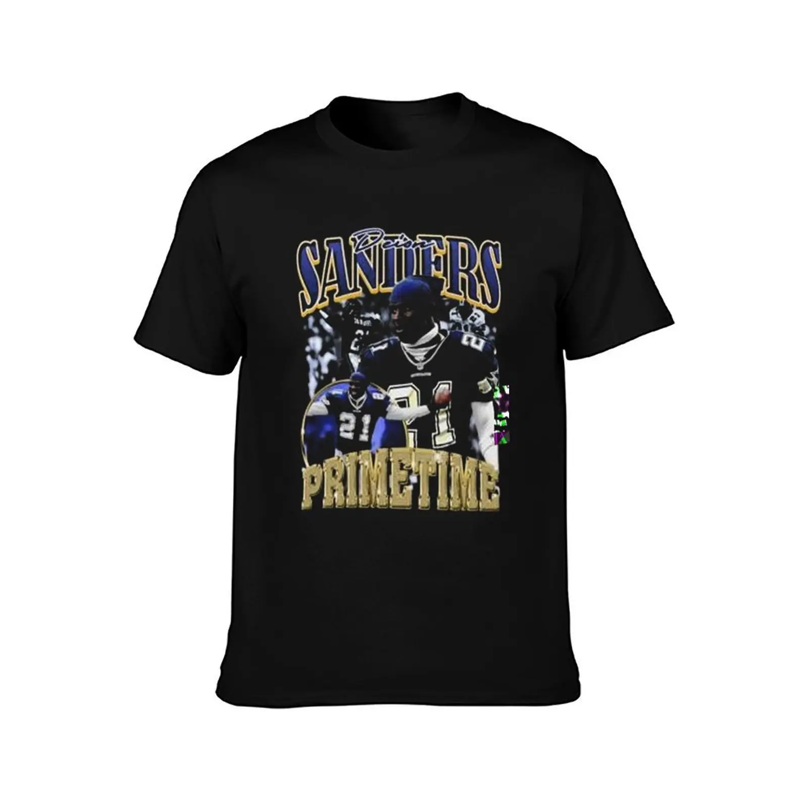 Vintage Deion Sanders T-Shirt, Summer Casual Cotton Tee, Oversized Streetwear Tops, Vintage Graphic Print, Unisex Men Women