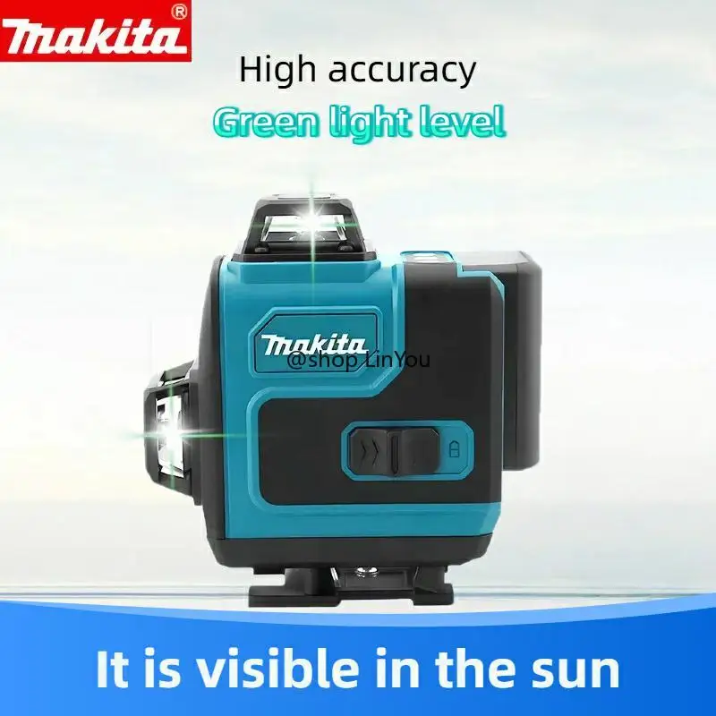 Nuevo Makita 3D-4D 16 líneas de alta precisión 360 ° Herramientas eléctricas portátiles horizontales de pared con láser verde vertical horizontal