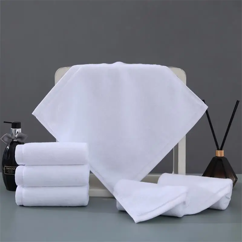 White Soft cotton Fabric Face Towel Hotel Bath Towel Wash Cloths Hand Towels Portable Multifunctional Cleaning Towel