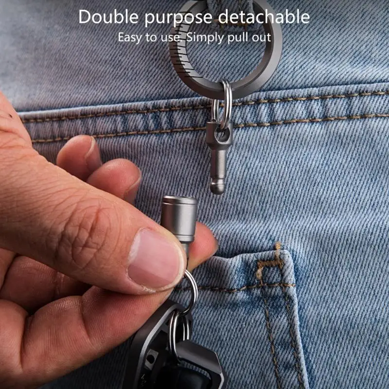 

R9UF Swivels Keychain Titaniums Carabiner Clip With Reversible Holder Smoothly Edges For Tangles Resistant Storage