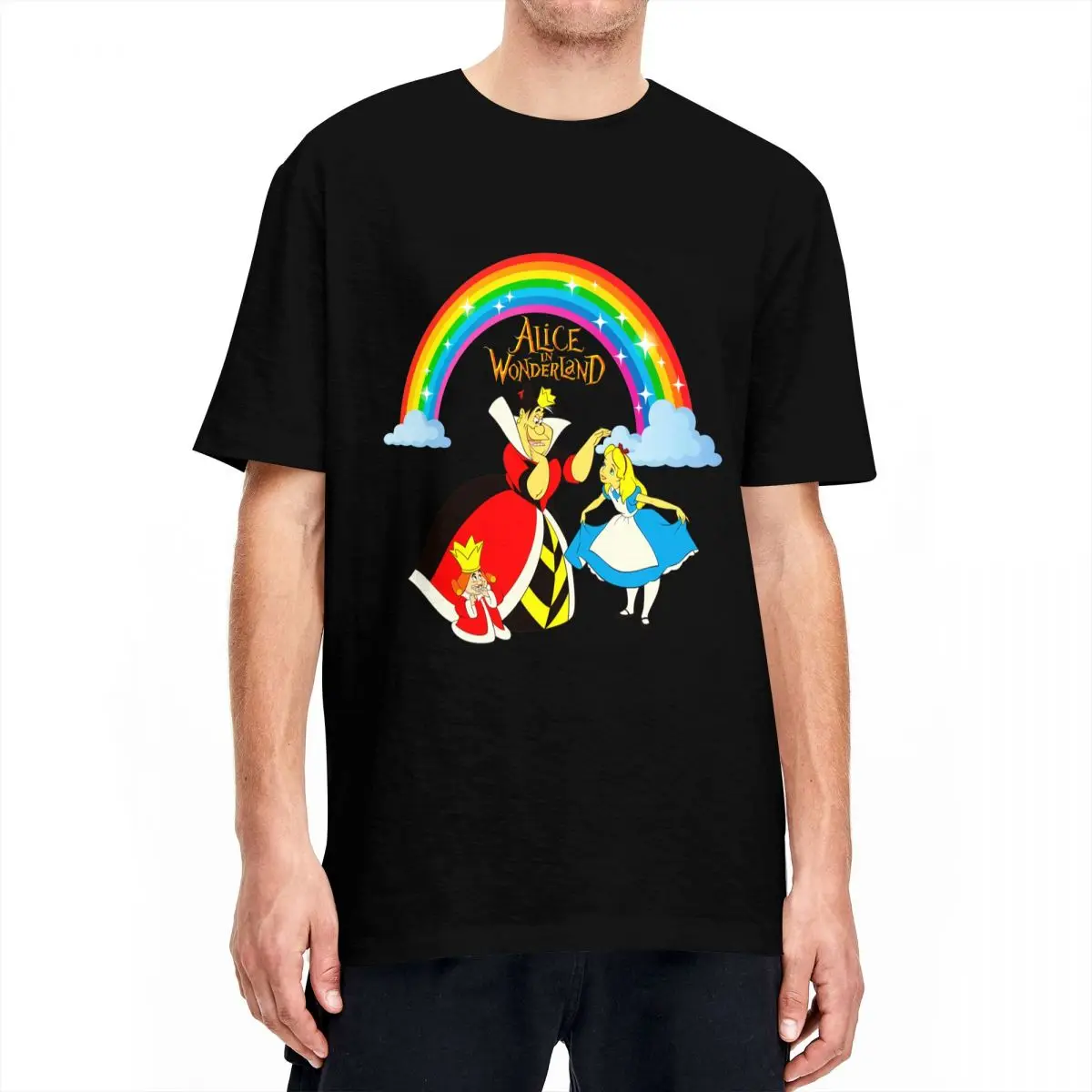 Men Women's Alice In Wonderland Rainbow T Shirt 100% Cotton Clothing Awesome Short Sleeve O Neck Tees Gift Idea T-Shirts