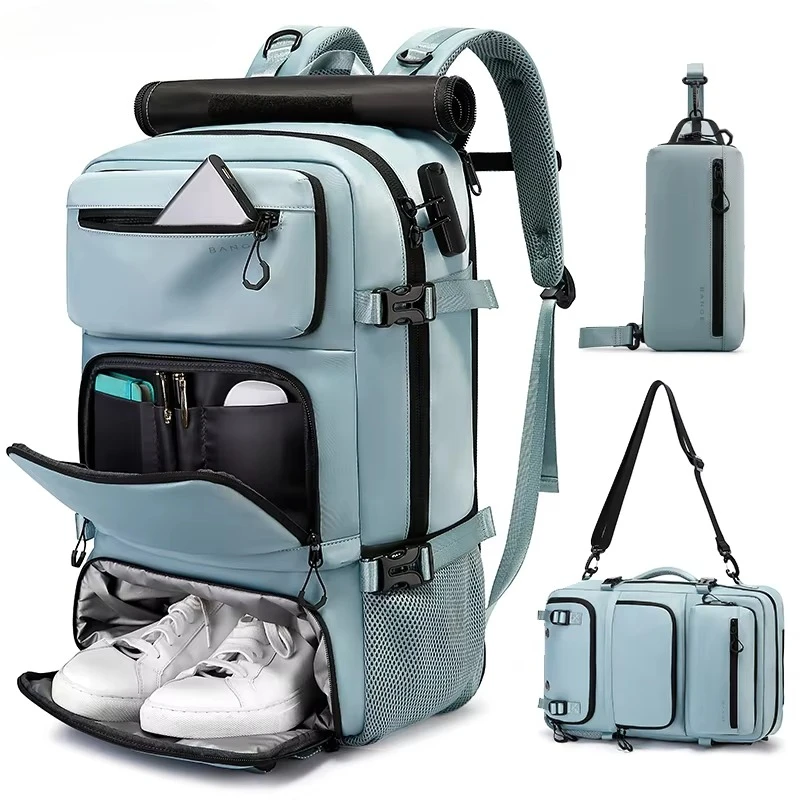 Unisex Sports Multiple Compartments Hiking Backpack Men Wet and Dry Separation Waterproof Laptop Backpack With USB