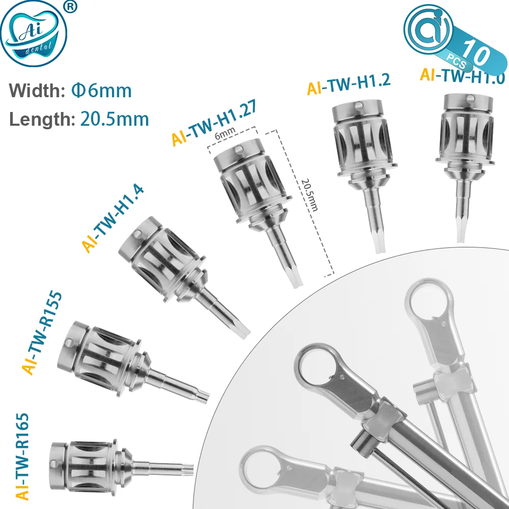 10 PCS AI-TW Dental Screws Spare Parts 13.5mm Long/8.5mm Short Size Fit for Implant Torque Ratchet Wrench Dentist Accessories