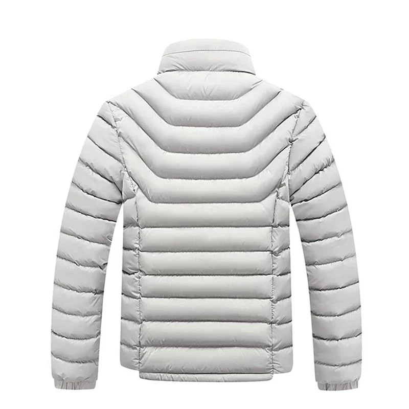 2024Winter Nieuwe Heren Mode Warme Jas Jas Effen Dikke Winddichte Bovenkleding Herfst Heren Casual Waterdichte Parkas Jas Man