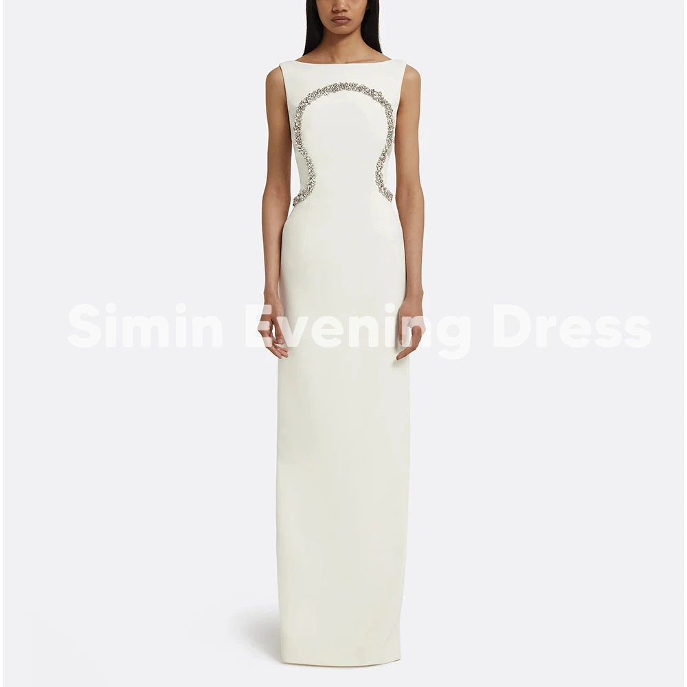 

Simin Women's Backless Beaded Straight Simple Evening Dresses With Sleeveless Floor-Length Formal Elegant Party Dresses 2025