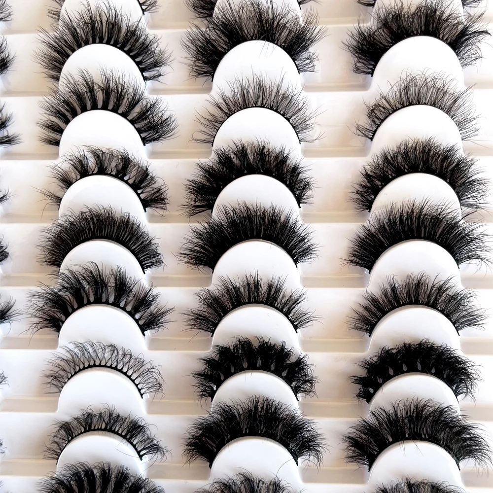 20 Pairs False Eyelashes Wispy Faux Mink Lashes Fluffy Handmade Fake Eyelashes 18MM Natural 20 Styles Pack Luxury Cat Eye Lashes