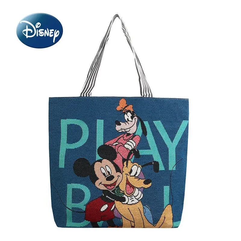 

Disney Mickey New Canvas Handbag Cartoon Cute Women's Handbag Large Capacity Fashion Women's Shoulder Bag High Quality