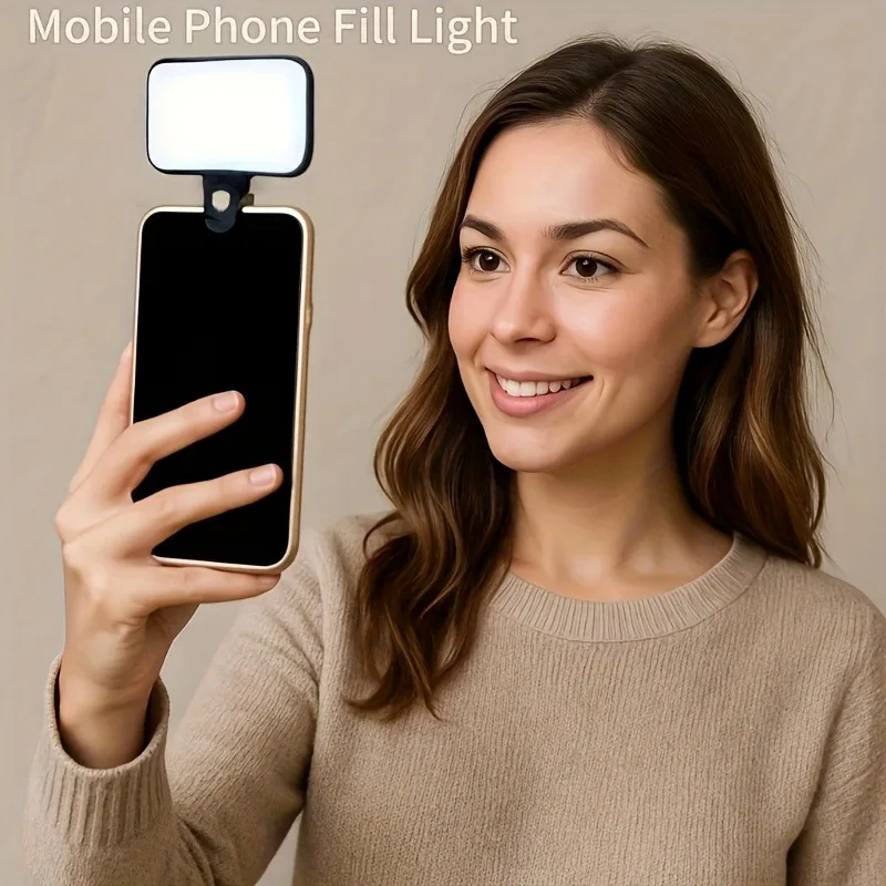 ضوء كمبيوتر صغير محمول بثلاثة ألوان - مصباح LED مدمج لتعبئة مدونة الفيديو للتصوير الفوتوغرافي عبر الهاتف المحمول وصور السيلفي ومقاطع الفيديو #3